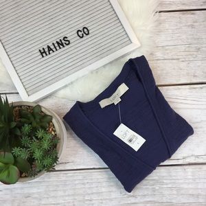 New LOFT Cradigan- Blue Short Sleeve- Small